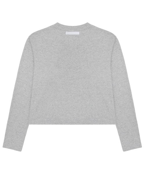 C WEAR BY THE GENIUS(シーウェアバイザジーニアス)の「オーバーサイズロングスリーブクロップTシャツグレー(Tシャツ/カットソー・レディース・その他・SMALL/MEDIUM/LARGE/X-LARGE/XX-LARGE)」の2枚目の写真