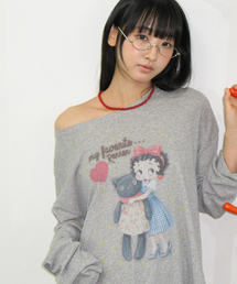 BETTY BOOP CAT PLUSH LONG SLEEVE GREY