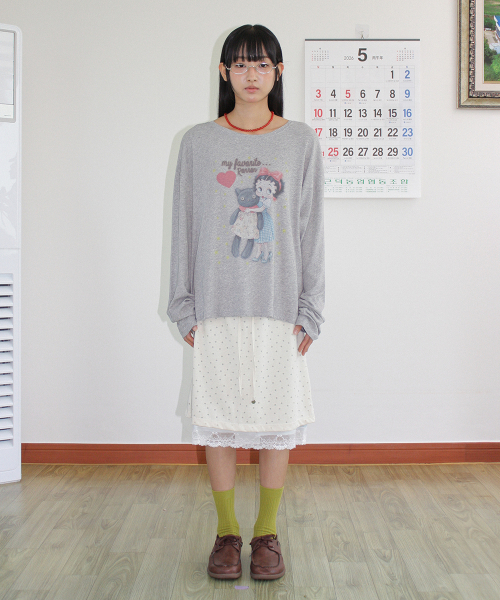 RONRON(ロンロン)の「BETTY BOOP CAT PLUSH LONG SLEEVE GREY(Tシャツ/カットソー・レディース・その他・FREE)」の5枚目の写真