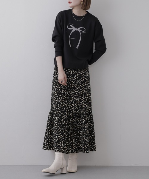 Miunelora(ミューネローラ)の「Miunelora リボンモチーフダンボールプルオーバー 長袖(Tシャツ/カットソー・レディース・アイボリー/モカ・38)」の13枚目の写真