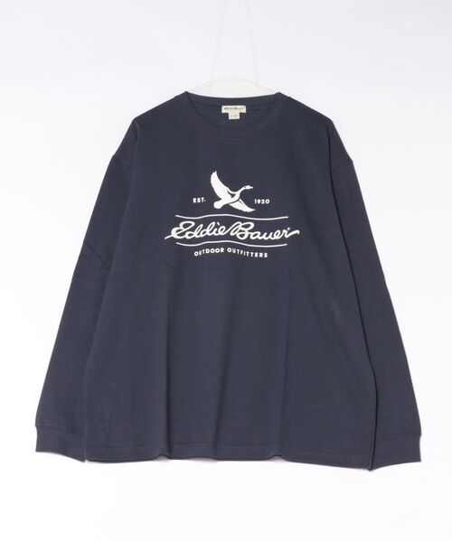 Eddie Bauer(エディーバウアー)の「クラシック ロゴプリント 長袖 Tシャツ(Tシャツ/カットソー・メンズ・グリーン/ネイビー/ホワイト・S/XL/L/M/XXL)」の3枚目の写真