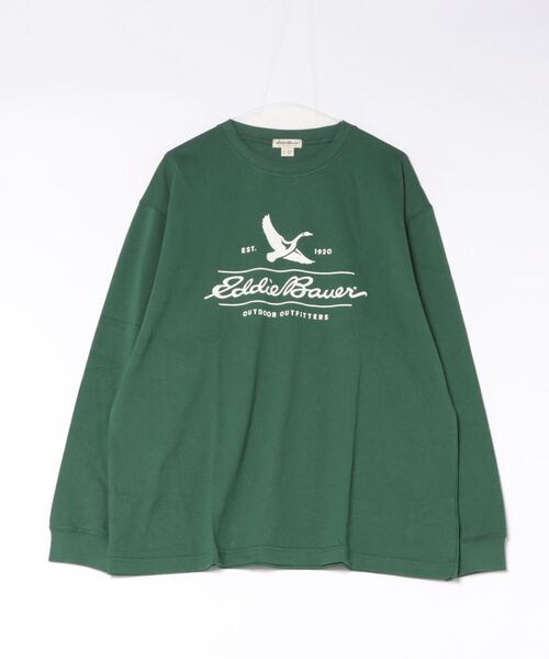 Eddie Bauer(エディーバウアー)の「クラシック ロゴプリント 長袖 Tシャツ(Tシャツ/カットソー・メンズ・グリーン/ネイビー/ホワイト・S/XL/L/M/XXL)」の2枚目の写真