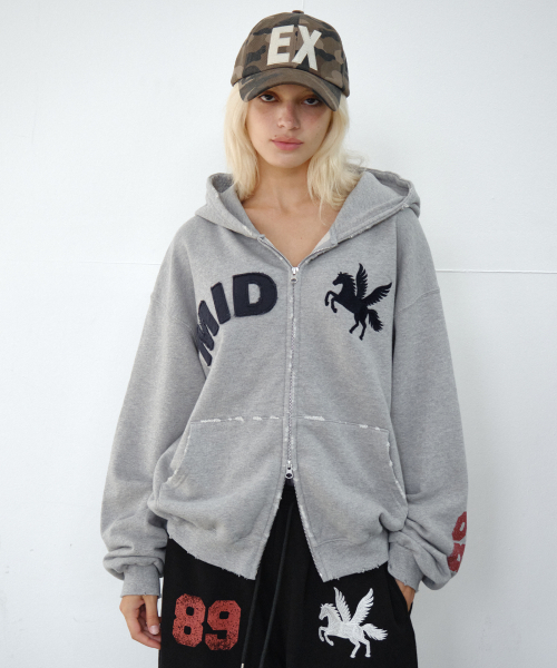 Midnight Move(ミッドナイトムーブ)の「mid horse zip up (grey)(パーカー・レディース・その他・FREE)」の1枚目の写真