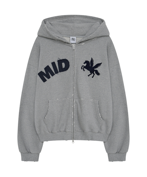 Midnight Move(ミッドナイトムーブ)の「mid horse zip up (grey)(パーカー・レディース・その他・FREE)」の2枚目の写真