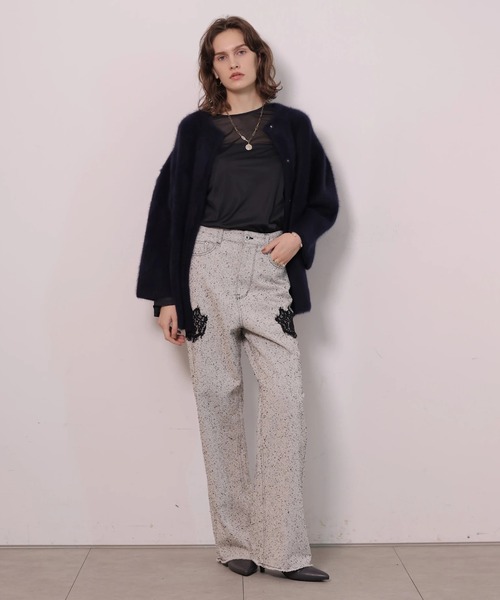 CADUNE（カデュネ）の「ニードルパンチデニム（その他パンツ・レディース・ロイヤルブルー/ホワイト・34/36/38/40）」の5枚目の写真