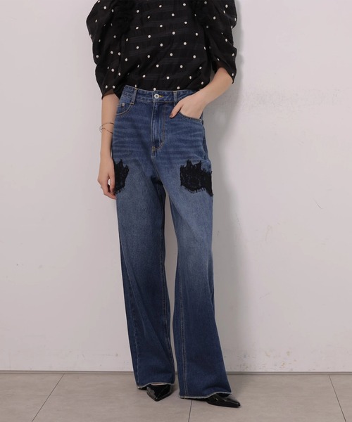 CADUNE（カデュネ）の「ニードルパンチデニム（その他パンツ・レディース・ロイヤルブルー/ホワイト・34/36/38/40）」の18枚目の写真