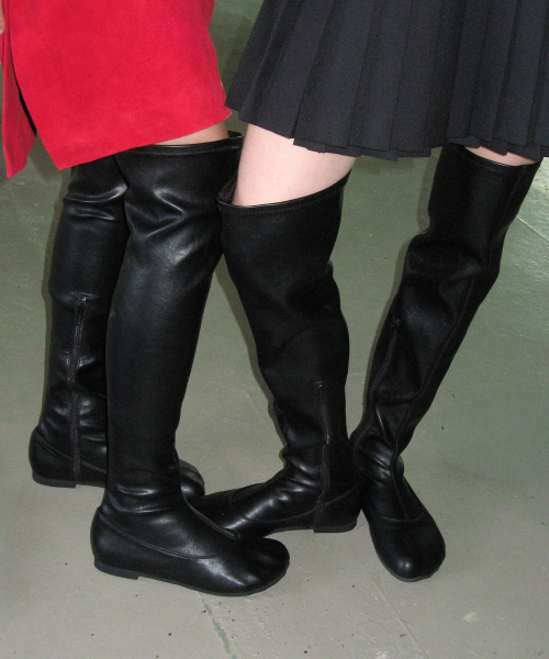 FOGGY MOODY(ポギムディ)の「Toe 0058. スパンデックス ニーハイブーツ(ブーツ・レディース・ブラック・22.5cm/23cm/23.5cm/24cm/24.5cm/25cm)」の6枚目の写真