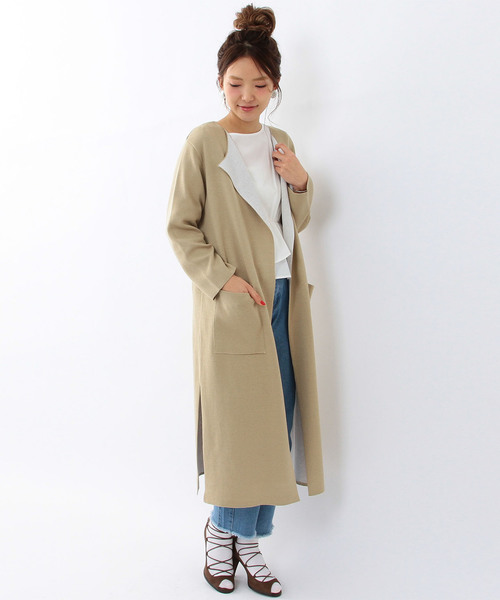 Another Edition(アナザーエディション)の「ノーカラーロングガウン/AEBC N/C LONG GOWN◆(カーディガン/ボレロ・レディース・ライトグレー/ベージュ/ライトブルー・フリー)」の20枚目の写真