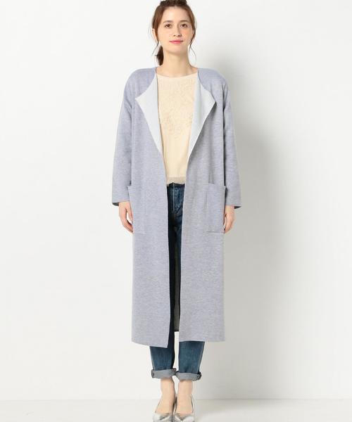 Another Edition(アナザーエディション)の「ノーカラーロングガウン/AEBC N/C LONG GOWN◆(カーディガン/ボレロ・レディース・ライトグレー/ベージュ/ライトブルー・フリー)」の6枚目の写真