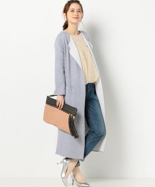 Another Edition(アナザーエディション)の「ノーカラーロングガウン/AEBC N/C LONG GOWN◆(カーディガン/ボレロ・レディース・ライトグレー/ベージュ/ライトブルー・フリー)」の7枚目の写真