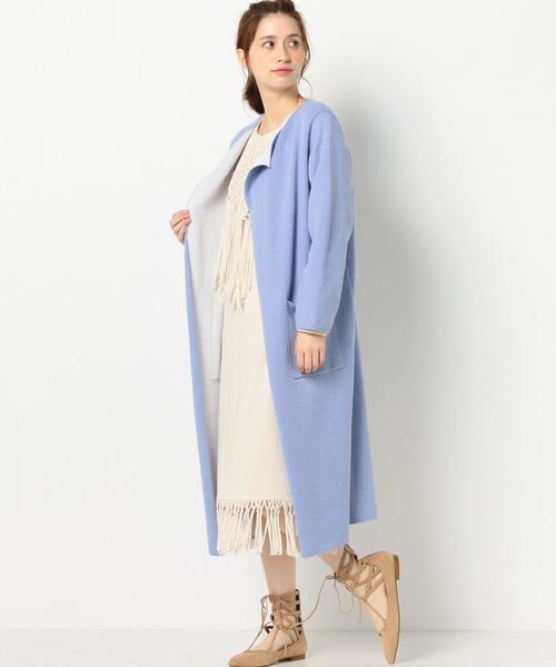 Another Edition(アナザーエディション)の「ノーカラーロングガウン/AEBC N/C LONG GOWN◆(カーディガン/ボレロ・レディース・ライトグレー/ベージュ/ライトブルー・フリー)」の11枚目の写真