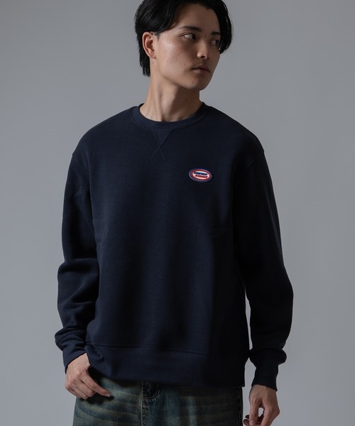 SIDEWAY STANCE(サイドウェイスタンス)の「【SIDEWA YSTANCE】オーバルロゴ ラバーワッペン 裏起毛トレーナー(スウェット・メンズ・杢グレー/ネイビー・X-LARGE/LARGE/MEDIUM)」の1枚目の写真