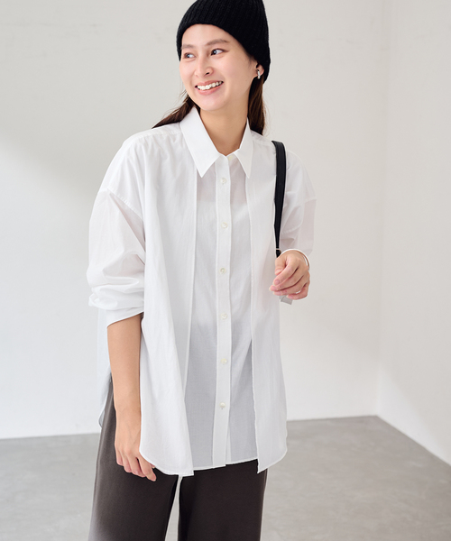 FRAMeWORK(フレームワーク)の「LAYERED SHIRT(シャツ/ブラウス・レディース・ホワイト/ブラック/ベージュ・FREE)」の2枚目の写真