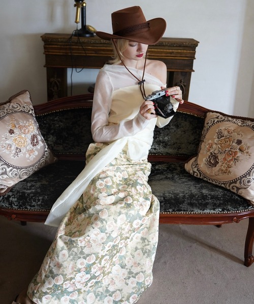 OJYON(オジョン)の「courser asymmetry sheer top(その他トップス・レディース・クリーム/ブラウン/ネイビー・FREE)」の20枚目の写真