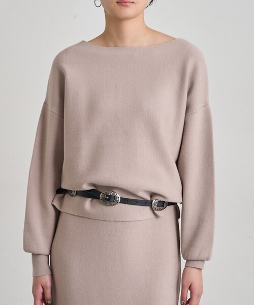 LOUNGEDRESS(ラウンジドレス)の「《セットアップ可》スウェットライクドルマンニット(ニット/セーター・レディース・レッド/グレー/ブラック/ライトベージュ・FREE)」の3枚目の写真