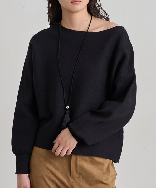 LOUNGEDRESS(ラウンジドレス)の「《セットアップ可》スウェットライクドルマンニット(ニット/セーター・レディース・レッド/グレー/ブラック/ライトベージュ・FREE)」の5枚目の写真