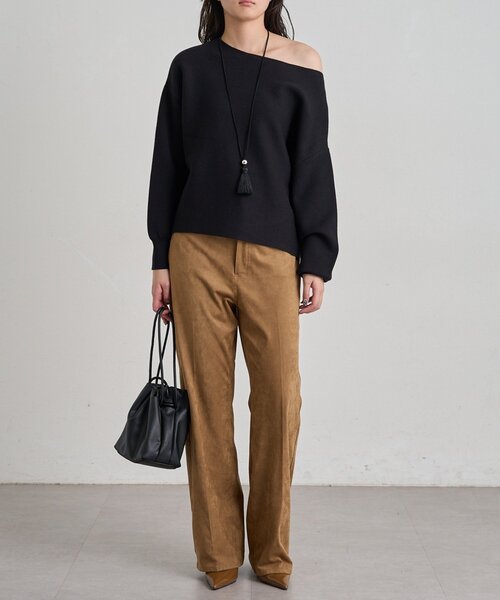 LOUNGEDRESS(ラウンジドレス)の「《セットアップ可》スウェットライクドルマンニット(ニット/セーター・レディース・レッド/グレー/ブラック/ライトベージュ・FREE)」の9枚目の写真