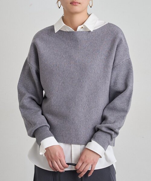 LOUNGEDRESS(ラウンジドレス)の「《セットアップ可》スウェットライクドルマンニット(ニット/セーター・レディース・レッド/グレー/ブラック/ライトベージュ・FREE)」の13枚目の写真