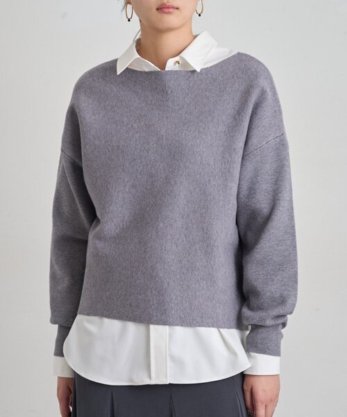 LOUNGEDRESS(ラウンジドレス)の「《セットアップ可》スウェットライクドルマンニット(ニット/セーター・レディース・レッド/グレー/ブラック/ライトベージュ・FREE)」の14枚目の写真