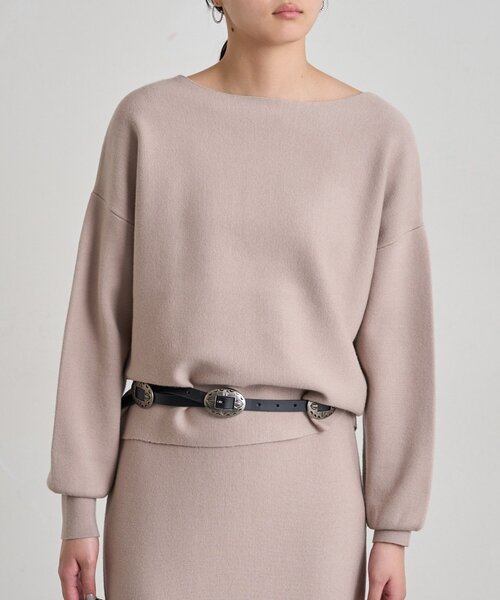 LOUNGEDRESS(ラウンジドレス)の「《セットアップ可》スウェットライクドルマンニット(ニット/セーター・レディース・レッド/グレー/ブラック/ライトベージュ・FREE)」の18枚目の写真