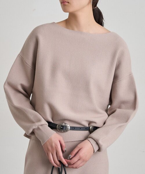 LOUNGEDRESS(ラウンジドレス)の「《セットアップ可》スウェットライクドルマンニット(ニット/セーター・レディース・レッド/グレー/ブラック/ライトベージュ・FREE)」の19枚目の写真