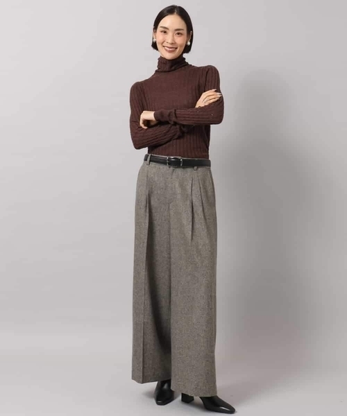 MICHEL KLEIN（ミッシェル・クラン）の「ウール混ツイードワイドパンツ（その他パンツ・レディース・ブラック/チャコールグレー・38）」の18枚目の写真