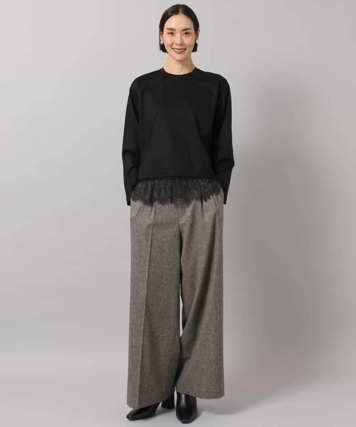 MICHEL KLEIN（ミッシェル・クラン）の「ウール混ツイードワイドパンツ（その他パンツ・レディース・ブラック/チャコールグレー・38）」の19枚目の写真
