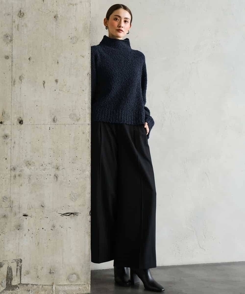 MICHEL KLEIN（ミッシェル・クラン）の「ウール混ツイードワイドパンツ（その他パンツ・レディース・ブラック/チャコールグレー・38）」の22枚目の写真