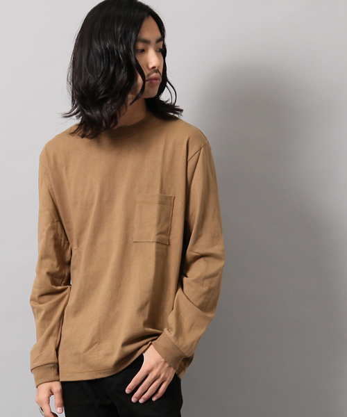 AMERICAN RAG CIE(アメリカンラグシー)の「アメリカンコットン クルーネック 長袖 Tシャツ(Tシャツ/カットソー・メンズ・ホワイト/ベージュ/ダークグリーン/ダークネイビー・1/2/3)」の3枚目の写真
