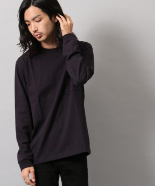 AMERICAN RAG CIE(アメリカンラグシー)の「アメリカンコットン クルーネック 長袖 Tシャツ(Tシャツ/カットソー・メンズ・ホワイト/ベージュ/ダークグリーン/ダークネイビー・1/2/3)」の4枚目の写真