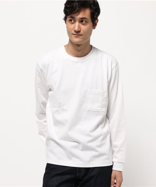 AMERICAN RAG CIE(アメリカンラグシー)の「アメリカンコットン クルーネック 長袖 Tシャツ(Tシャツ/カットソー・メンズ・ホワイト/ベージュ/ダークグリーン/ダークネイビー・1/2/3)」の16枚目の写真