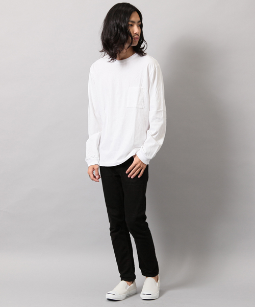 AMERICAN RAG CIE(アメリカンラグシー)の「アメリカンコットン クルーネック 長袖 Tシャツ(Tシャツ/カットソー・メンズ・ホワイト/ベージュ/ダークグリーン/ダークネイビー・1/2/3)」の12枚目の写真