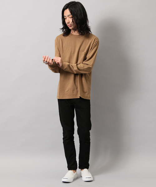 AMERICAN RAG CIE(アメリカンラグシー)の「アメリカンコットン クルーネック 長袖 Tシャツ(Tシャツ/カットソー・メンズ・ホワイト/ベージュ/ダークグリーン/ダークネイビー・1/2/3)」の13枚目の写真