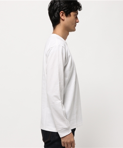 AMERICAN RAG CIE(アメリカンラグシー)の「アメリカンコットン クルーネック 長袖 Tシャツ(Tシャツ/カットソー・メンズ・ホワイト/ベージュ/ダークグリーン/ダークネイビー・1/2/3)」の9枚目の写真