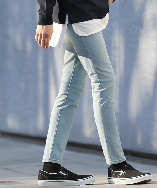 WEGO(ウィゴー)の「WEGO/ストレッチデニムスキニーパンツ(デニムパンツ・メンズ・ダークインディゴブルー/ライトインディゴブルー/ブラック/ブルー系その他・SMALL/LARGE/X-LARGE/MEDIUM)」の3枚目の写真