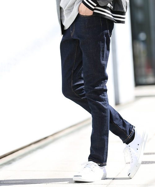 WEGO(ウィゴー)の「WEGO/ストレッチデニムスキニーパンツ(デニムパンツ・メンズ・ダークインディゴブルー/ライトインディゴブルー/ブラック/ブルー系その他・SMALL/LARGE/X-LARGE/MEDIUM)」の1枚目の写真