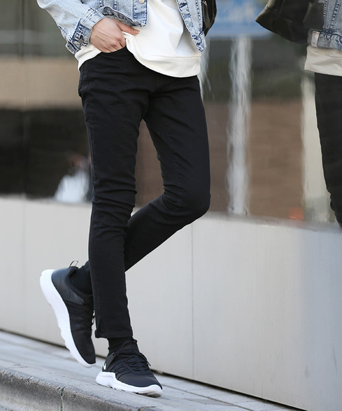 WEGO(ウィゴー)の「WEGO/ストレッチデニムスキニーパンツ(デニムパンツ・メンズ・ダークインディゴブルー/ライトインディゴブルー/ブラック/ブルー系その他・SMALL/LARGE/X-LARGE/MEDIUM)」の2枚目の写真