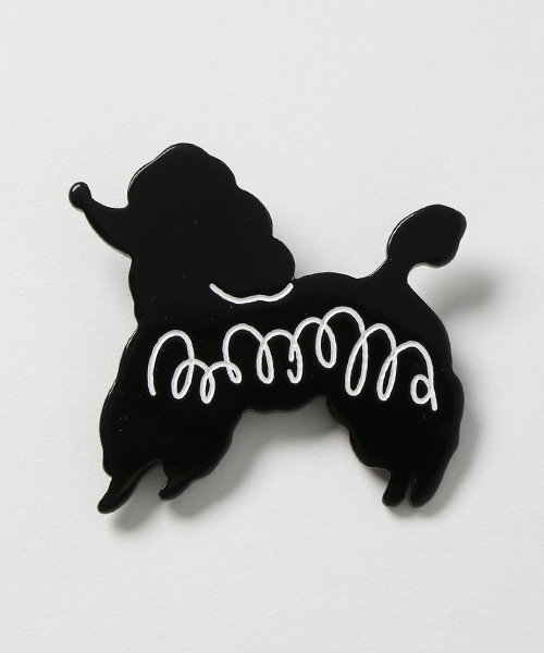 POU DOU DOU（プードゥドゥ）の「アクリルプードルブローチ（ブローチ/コサージュ・レディース・ブラック/オフホワイト・8）」の2枚目の写真