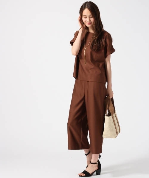 GLOBAL WORK（グローバルワーク）の「【吸水速乾】ビーチパジャマプルオーバー半袖/739761（Tシャツ/カットソー・レディース・ブラウン/ネイビー・LARGE/MEDIUM）」の4枚目の写真