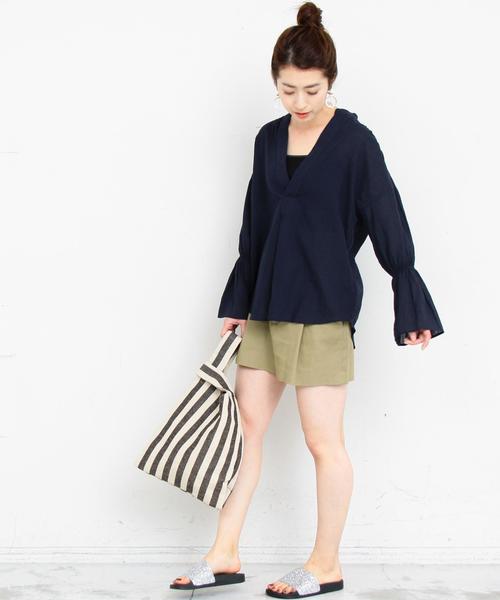 BEAUTY&YOUTH UNITED ARROWS（ビューティーアンドユースユナイテッドアローズ）の「【WEB限定】by ※ドライブレンドスキッパーブラウス -手洗い可能-速乾- ◆（シャツ/ブラウス・レディース・ホワイト/ネイビー/その他1・FREE）」の5枚目の写真