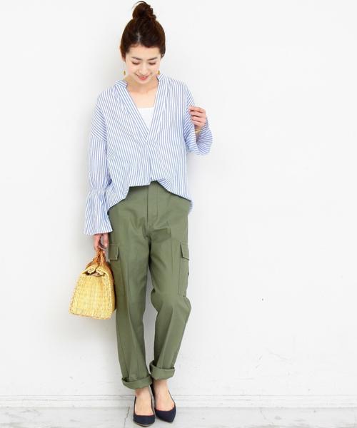 BEAUTY&YOUTH UNITED ARROWS（ビューティーアンドユースユナイテッドアローズ）の「【WEB限定】by ※ドライブレンドスキッパーブラウス -手洗い可能-速乾- ◆（シャツ/ブラウス・レディース・ホワイト/ネイビー/その他1・FREE）」の6枚目の写真