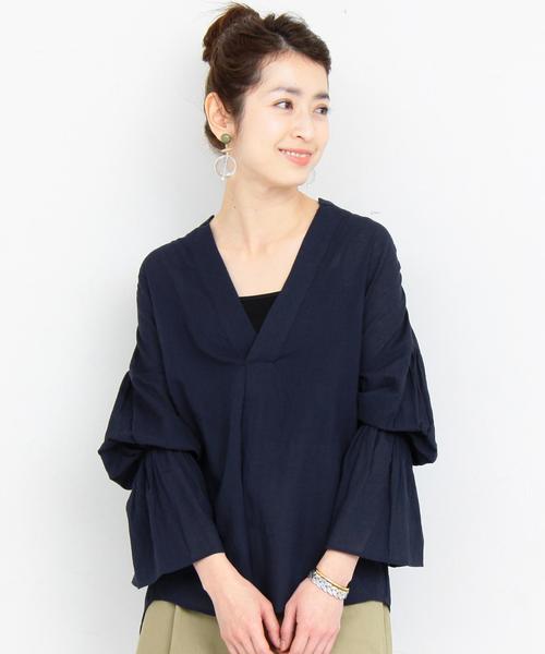 BEAUTY&YOUTH UNITED ARROWS（ビューティーアンドユースユナイテッドアローズ）の「【WEB限定】by ※ドライブレンドスキッパーブラウス -手洗い可能-速乾- ◆（シャツ/ブラウス・レディース・ホワイト/ネイビー/その他1・FREE）」の7枚目の写真