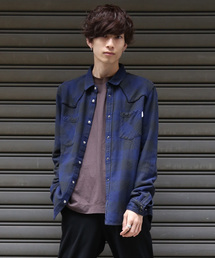 FACTOTUM | 【FACTOTUM JEANS】インディゴブロックチェックウエスタンシャツ(シャツ/ブラウス)