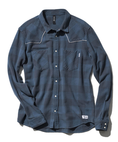 FACTOTUM（ファクトタム）の「【FACTOTUM JEANS】インディゴブロックチェックウエスタンシャツ（シャツ/ブラウス・メンズ・ネイビー/ブルー・48/44/46）」の4枚目の写真