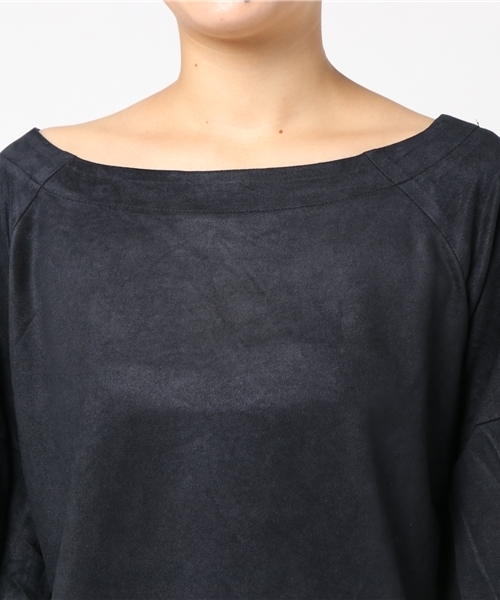 VENCEEXCHANGE(ヴァンスエクスチェンジ)の「タックボリューム袖プルオーバー(Tシャツ/カットソー・レディース・ブラック/パープル/オフホワイト・MEDIUM)」の7枚目の写真