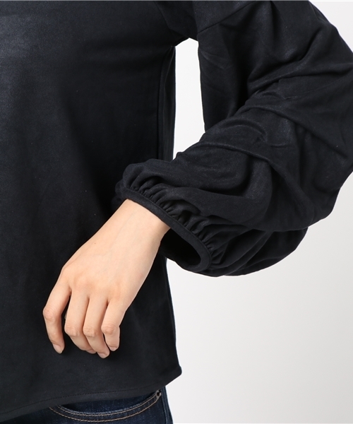 VENCEEXCHANGE(ヴァンスエクスチェンジ)の「タックボリューム袖プルオーバー(Tシャツ/カットソー・レディース・ブラック/パープル/オフホワイト・MEDIUM)」の8枚目の写真