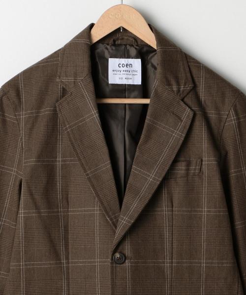 coen（コーエン）の「【セットアップ企画】グレンチェックテーラードジャケット※パンツ別売り（テーラードジャケット・メンズ・ダークグレー/ブラウン・LARGE/MEDIUM/X-LARGE/SMALL）」の4枚目の写真
