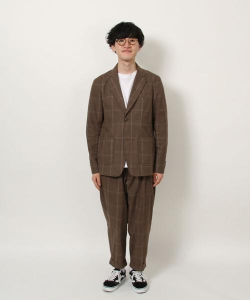 coen（コーエン）の「【セットアップ企画】グレンチェックテーラードジャケット※パンツ別売り（テーラードジャケット・メンズ・ダークグレー/ブラウン・LARGE/MEDIUM/X-LARGE/SMALL）」の16枚目の写真