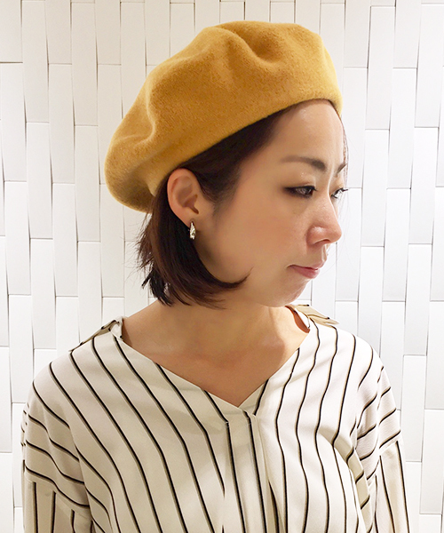 RIVE DROITE（リヴドロワ）の「ウール100ベレー帽（ハンチング/ベレー帽・レディース・グレー/パープル/マスタード/ブラック・FREE）」の4枚目の写真