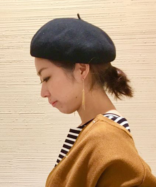 RIVE DROITE（リヴドロワ）の「ウール100ベレー帽（ハンチング/ベレー帽・レディース・グレー/パープル/マスタード/ブラック・FREE）」の2枚目の写真